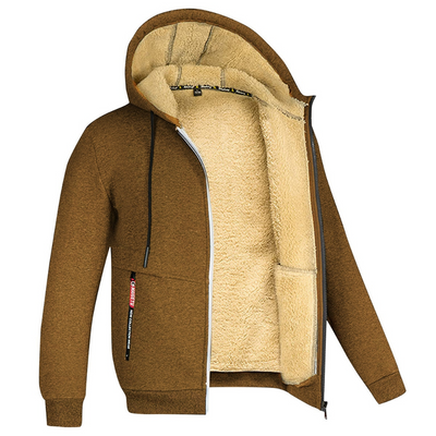 Plüschiger warmer Herren-Kapuzenpullover - Mauritz