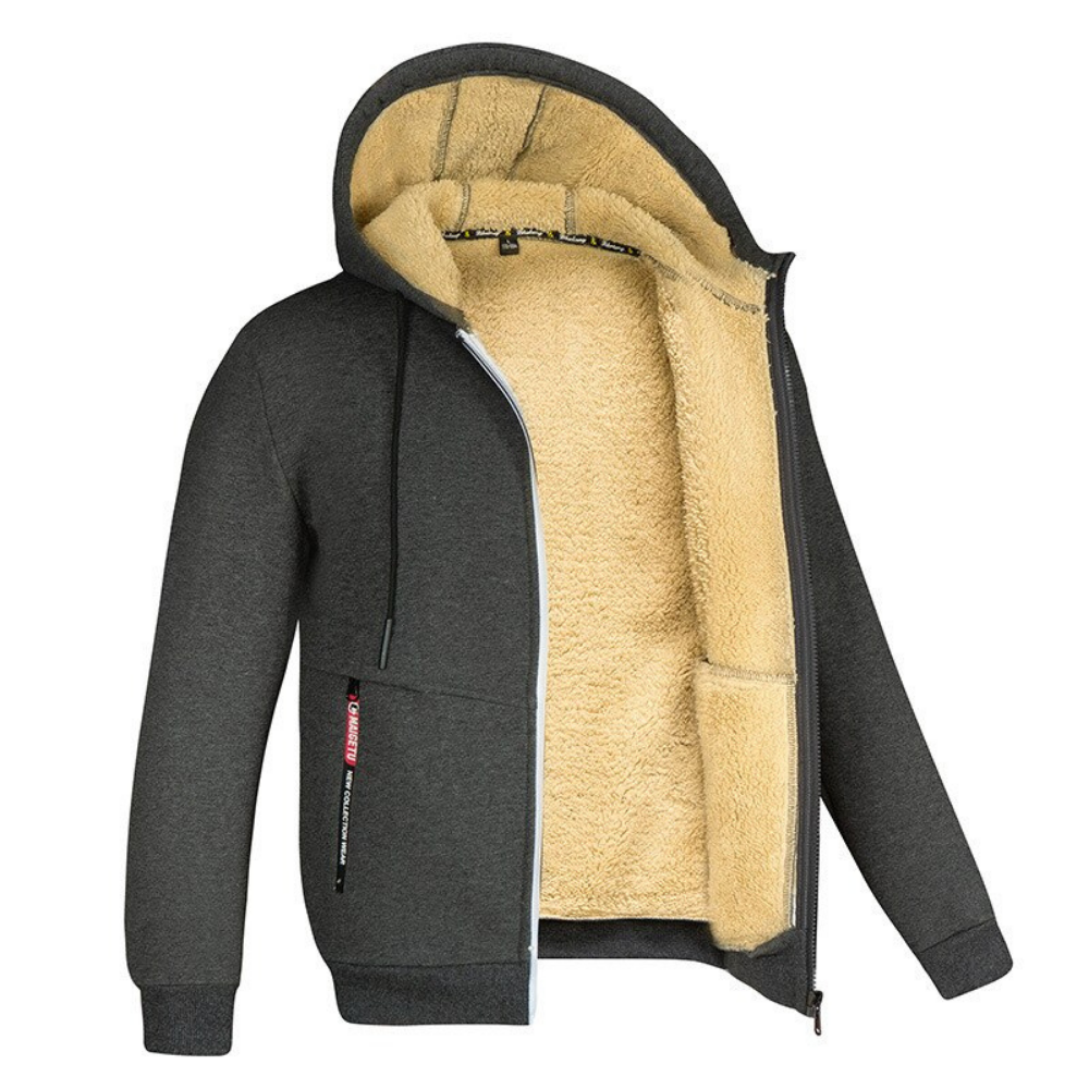 Plüschiger warmer Herren-Kapuzenpullover - Mauritz