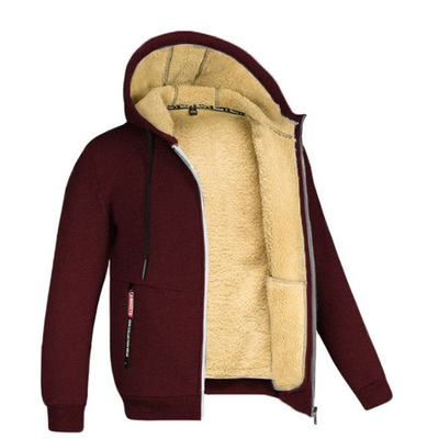 Plüschiger warmer Herren-Kapuzenpullover - Mauritz