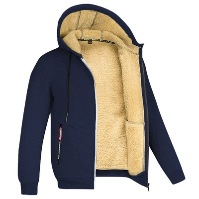 Plüschiger warmer Herren-Kapuzenpullover - Mauritz