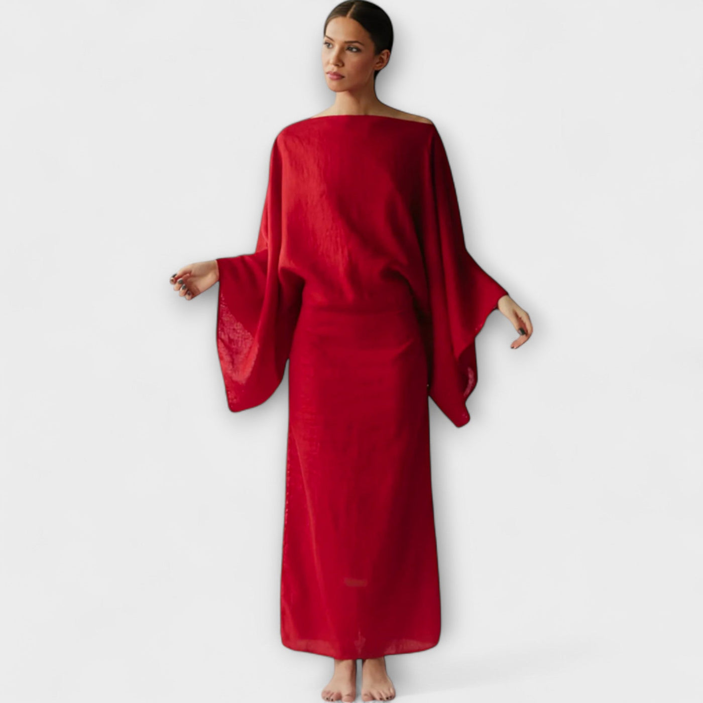 Talina – Kimono-inspiriertes Kleid mit Bindetail