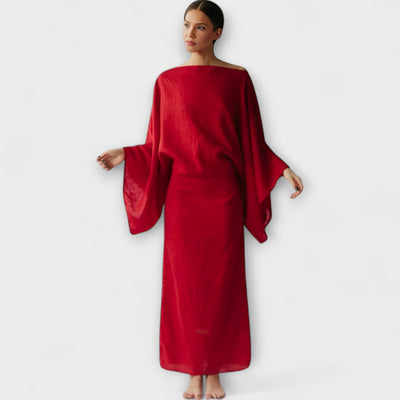 Talina – Kimono-inspiriertes Kleid mit Bindetail