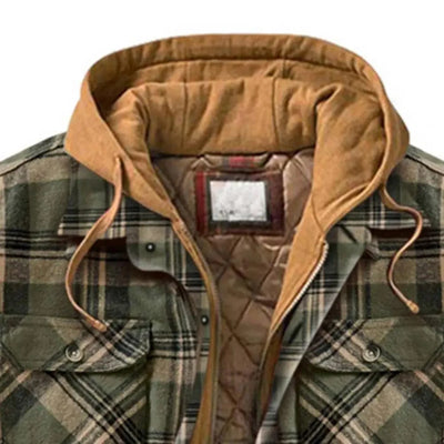 RICH - Kapuzenhemdjacke aus Baumwollflanell