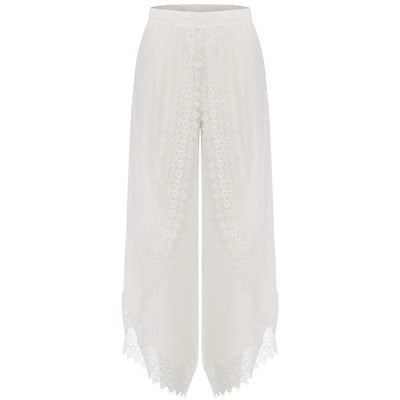 RINA - Monochrome weite Spitzenhosen