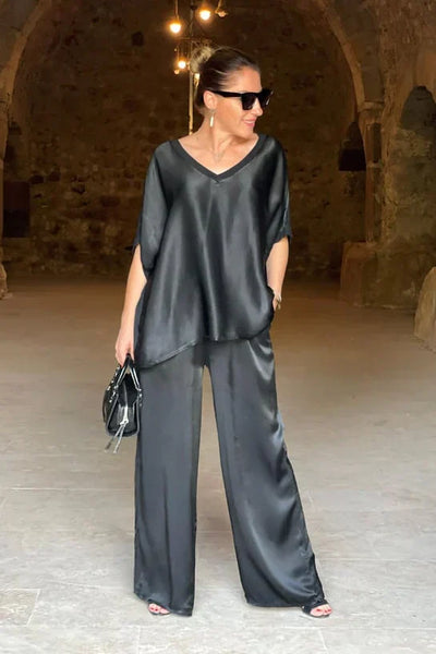 Britt | Elegantes zweiteiliges Satinset für stilbewusste Frauen