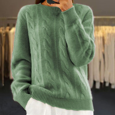 Tiffany | Warmer Strickpullover mit modischem Zopfmuster