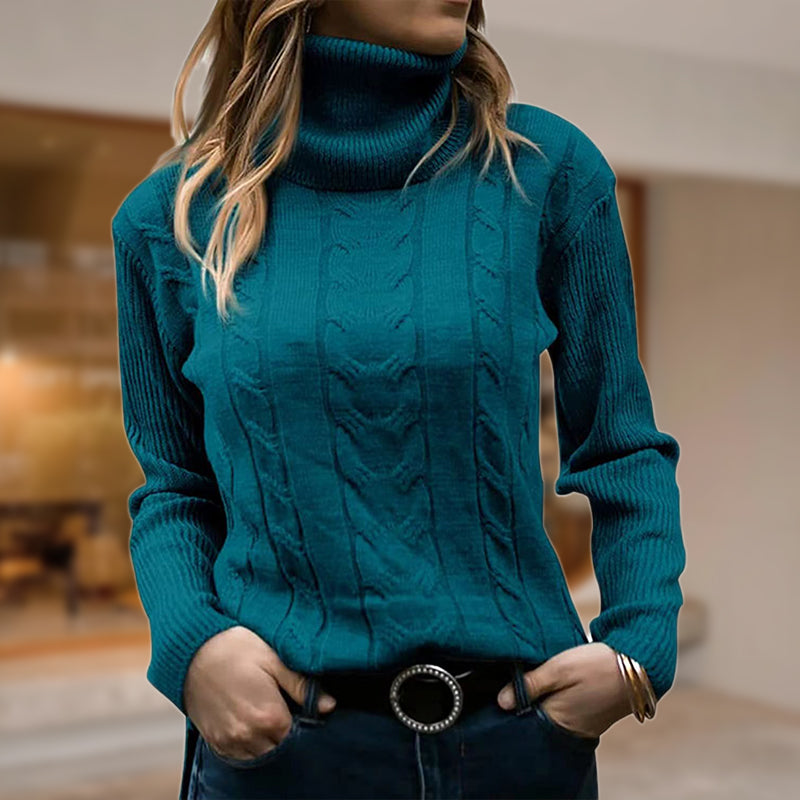 Nadine | Rippstrick-Rollkragenpullover in luxuriösem Design