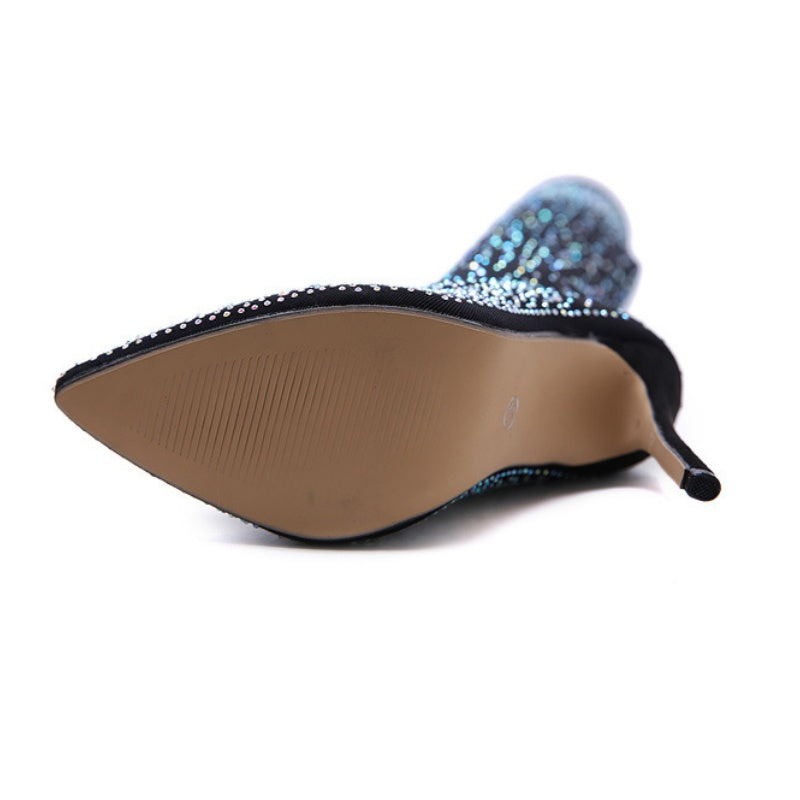 NINA ✨Glitzernde Faux-Diamanten-Kniestiefel für Frauen✨