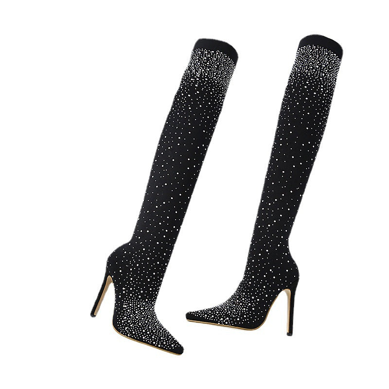 NINA ✨Glitzernde Faux-Diamanten-Kniestiefel für Frauen✨