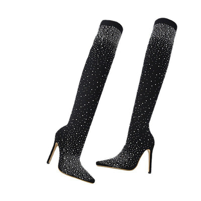 NINA ✨Glitzernde Faux-Diamanten-Kniestiefel für Frauen✨