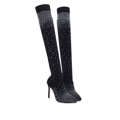 NINA ✨Glitzernde Faux-Diamanten-Kniestiefel für Frauen✨