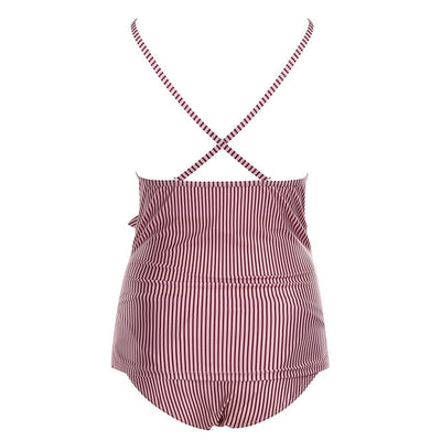 Yeva® | Umstandsbadeanzug mit Rüschen und überkreuzten Trägern