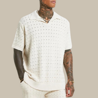 Stylisches Herren Strick-Sommer-Poloshirt - Kraven