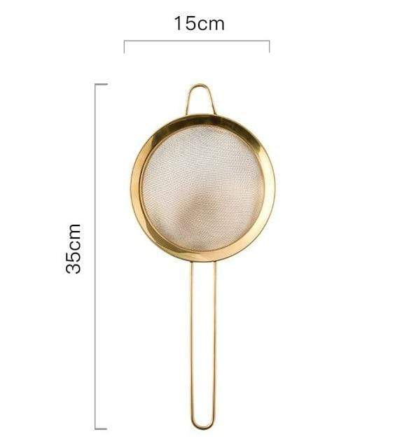 Goldene Siebtraum | Stilvolles Küchenwerkzeug für kreatives Schuhdesign