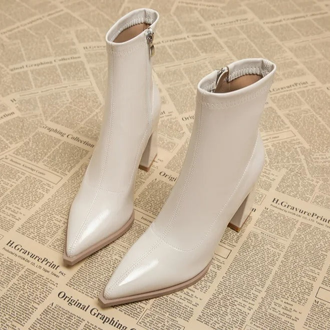 Amelia - Winter Plus Samtstiefel mit spitzer Zehe