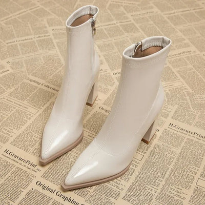 Amelia - Winter Plus Samtstiefel mit spitzer Zehe
