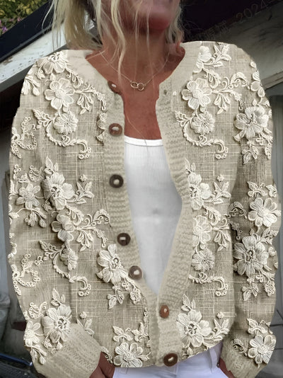 Meike | Elegante Damenweste mit zartem Blumendruck