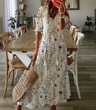 Dianna - Boho Bauchbedeckendes Kleid