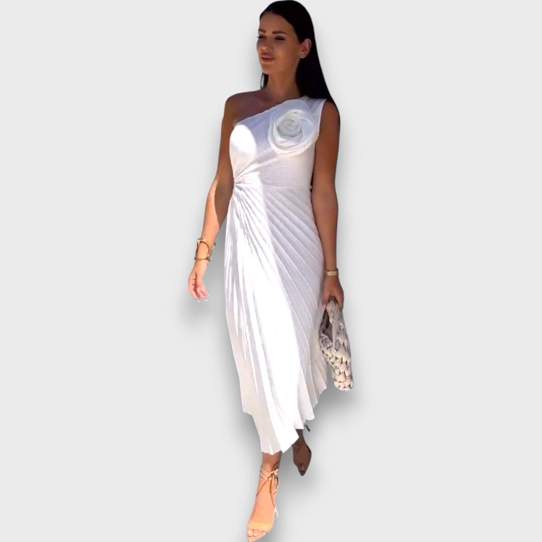 Lunelle – One-Shoulder Kleid mit Plisseerock