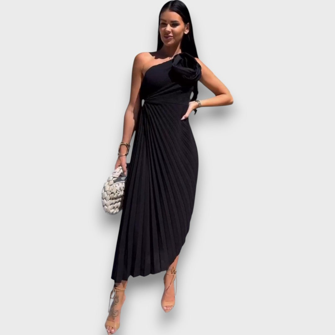 Lunelle – One-Shoulder Kleid mit Plisseerock