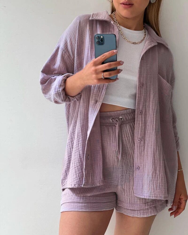 VIA - Pleated Lapel Hemd Sets