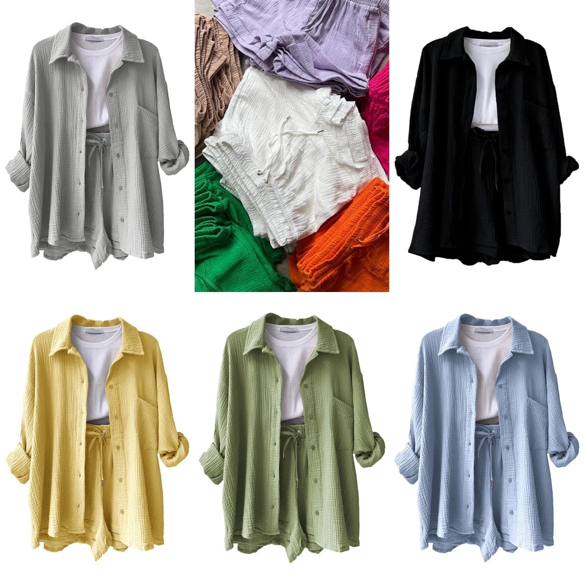 VIA - Pleated Lapel Hemd Sets