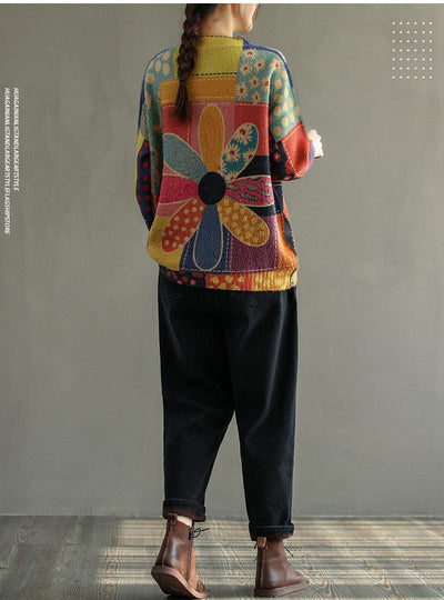 XIENNA - Vintage Diamantblumenpullover 2024